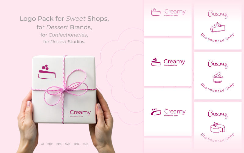 Creamy Cheesecake Shop_Sweet Logo Pack Template UI Element