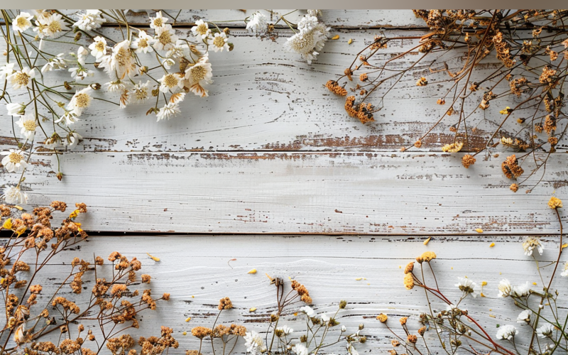 estive autumn White Rustic Wooden Table leaves Branches. 117 Illustration