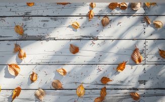 Festive autumn leaves White Rustic Wooden Tablel 101