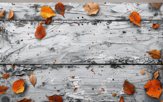 Festive autumn leaves White Rustic Wooden Tablel. 61