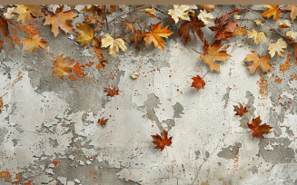 Festive autumn plaster wall leaves 88