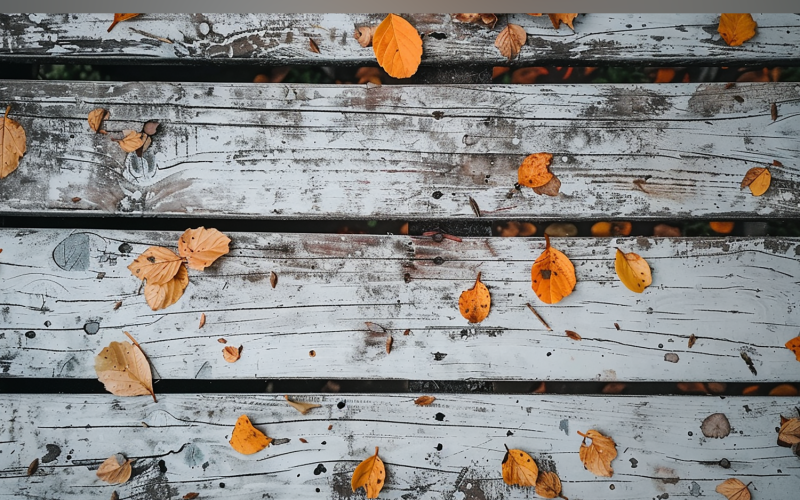 Festive autumn Rustic Wooden Table leaves 78 Illustration