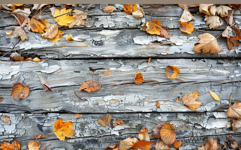 Festive autumn Rustic Wooden Table leaves 87 Illustration