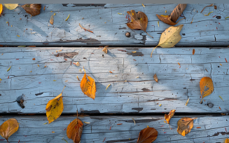 Festive autumn Rustic Wooden Table leaves flowers 91