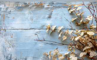 Festive autumn White Rustic Wooden Table leaves Branches. 56