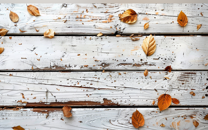 Festive autumn Wooden Table leaves 98 Illustration