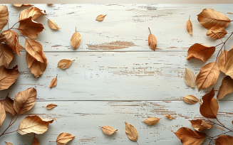 Festive autumn Wooden Table leaves 99