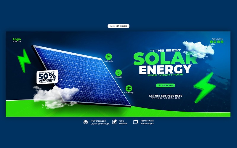 Solar Energy Panel Social Media Banner Template