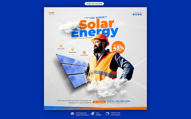 Solar Energy Panel Social Media Template