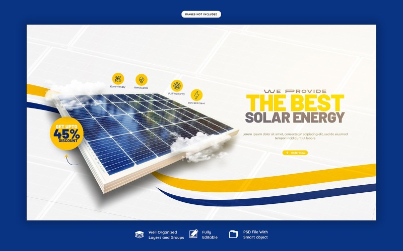 Solar Energy Panel Social Media Web Banner Template