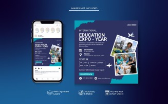 Creative Study Abroad Education PSD Template Design