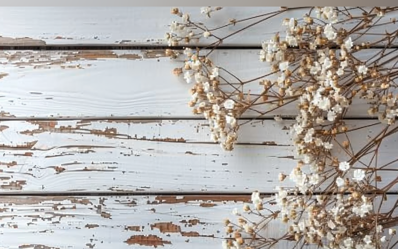 Festive autumn Flowers Branches On Rustic Wooden Table. 203 Illustration