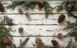 Festive autumn Flowers Branches White Rustic Wooden Table 163