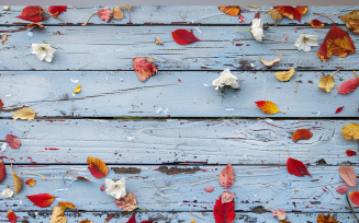 Festive autumn Flowers White Rustic Wooden Table 187