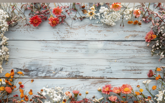 Festive autumn White Rustic Wooden Table Flowers Branches. 149