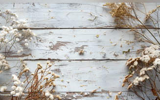 Festive autumn White Rustic Wooden Table Flowers Branches. 150