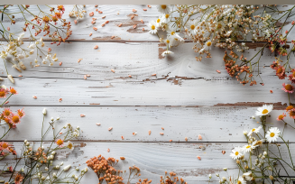 Festive autumn White Rustic Wooden Table Flowers Branches. 151