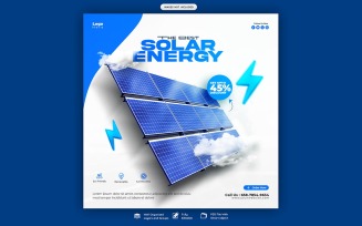 Solar Energy Panel Social Media Post Template Design