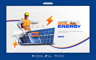 Solar Energy Panel Social Media Web Banner Template