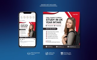 White Modern Study Abroad Education PSD Template