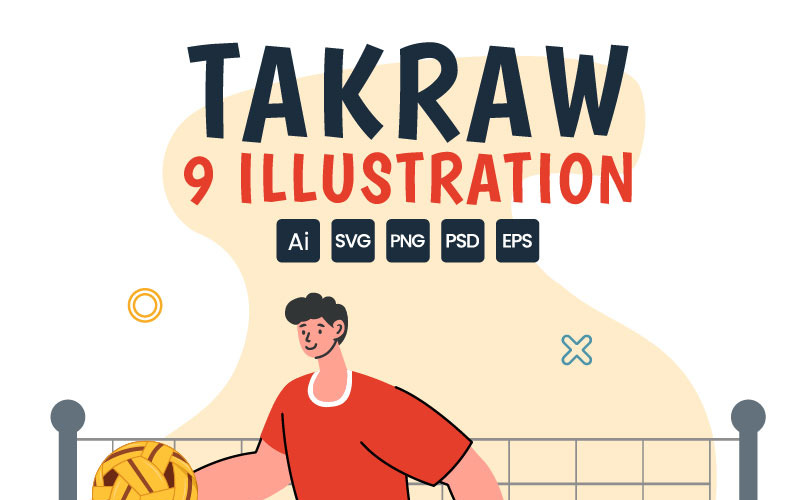 9 Sepak Takraw Sports Illustration