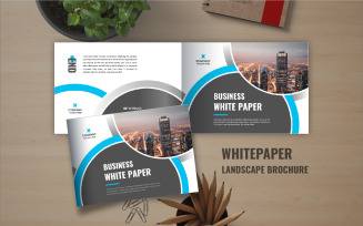 Landscape business white paper template design or Company white Paper brochure design template