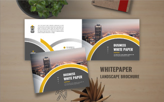 Landscape business white paper template design or Company white Paper brochure template design