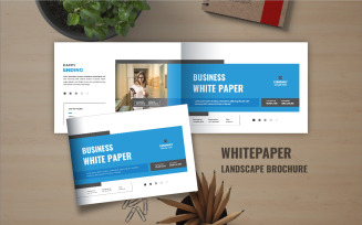 Landscape business white paper template design or Company white Paper brochure