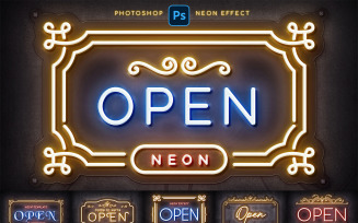 Neon Logo Photoshop Mockups