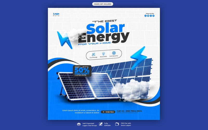 Solar Energy Panel Social Media Post