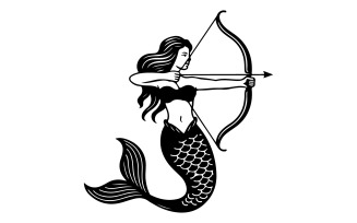 The mermaid is designed with clean and simple lines.