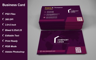 Visiting Card - Business Card - E-card Template with Customizable Designs - 451