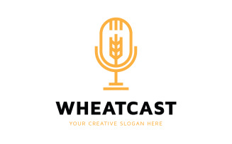 Wheat Podcast Logo Design Template