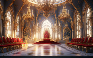 a realistic fantasy interior of the royal