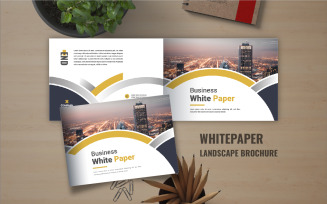 Landscape business white paper template design or Company white Paper brochure layout