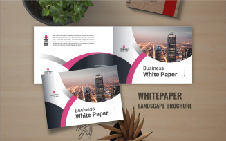 Landscape business white paper template design or white Paper brochure design template layout