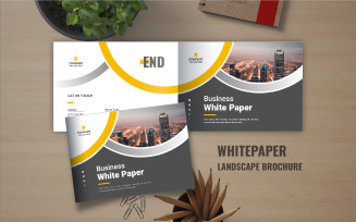 Landscape business white paper template design or white Paper brochure template design layout