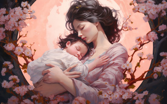 Portrait of lovely mother and her cute daughter