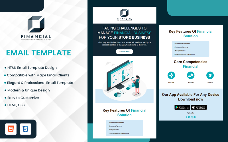 Financial HTML Email Template Newsletter Template