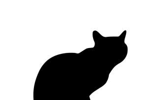 Isolated cat silhouette, logo, print, decorative sticker