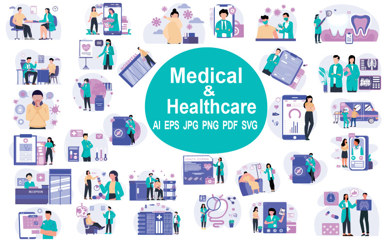 Medical and Healthcare Icons Collection for Professional Projects Illustration