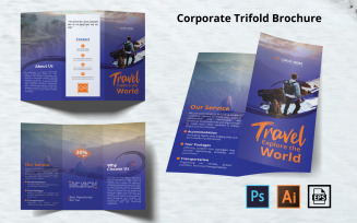 Travel Trifold Brochure Template Design