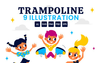 9 Trampoline Sport Illustration