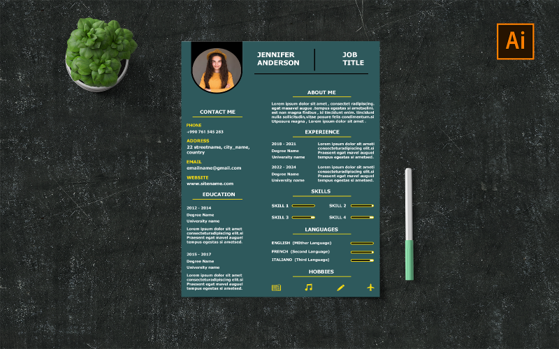 Professional / modern resume template Resume Template