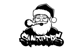 Santa Claus silhouette art illustration with white background