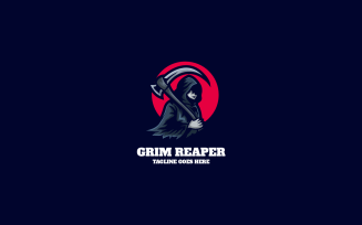 Grim Reaper Simple Mascot Logo