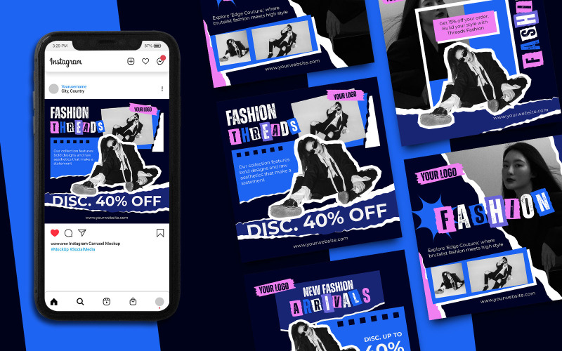 Fashion Threads Instagram Post Template Social Media