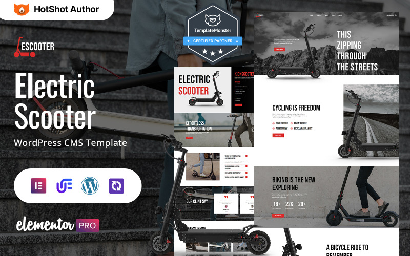 Escooter - Premium Electric Scooter Multipurpose WordPress Elementor Theme WordPress Theme