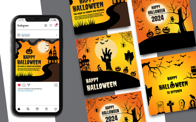 Happy Halloween Instagram Template Social Media