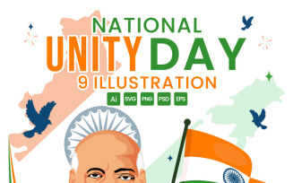 9 National Unity Day in India Illustration